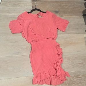 Sabo Skirt Coral Wrap Open Back Dress